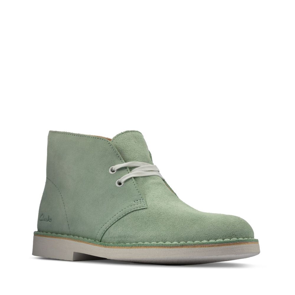 Descuento Clarks Desert 2 Mujer Botas Clarks Verde Menta Verde